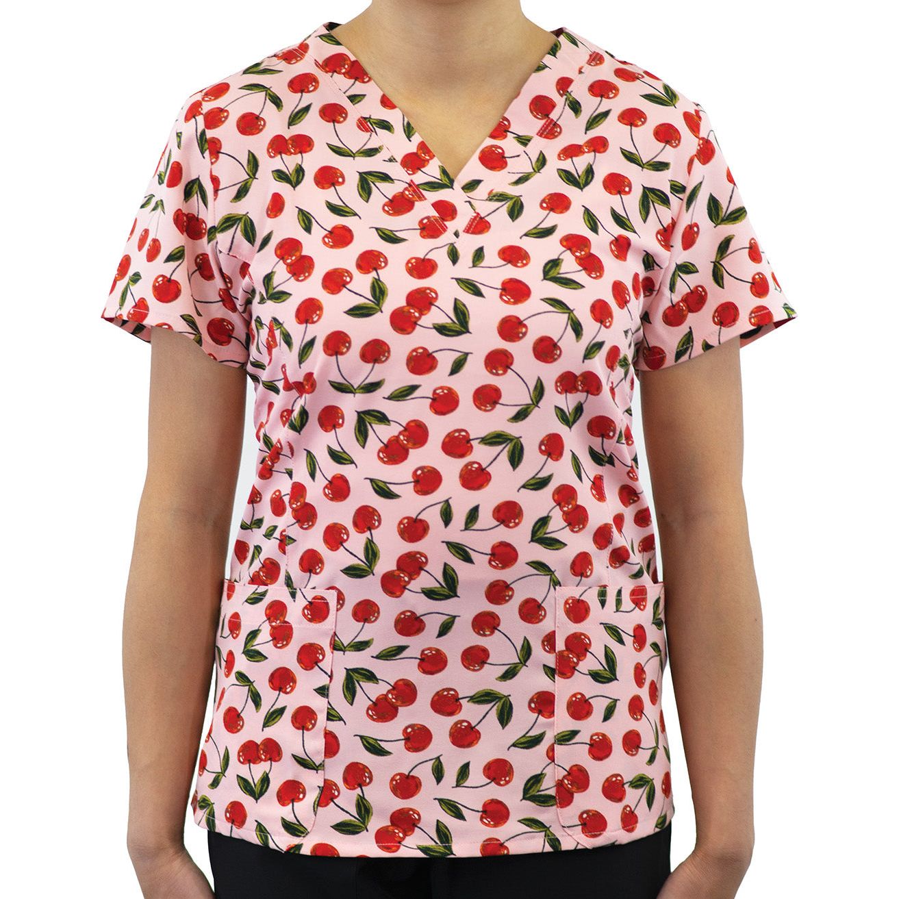 Maevn Prints Printed Curved V-Neck Top