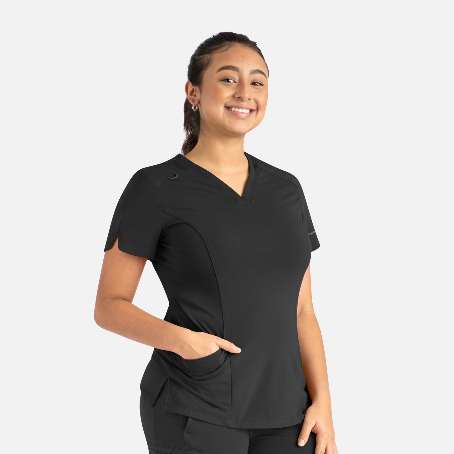 Maevn Focus Women's Curved V-Neck Top