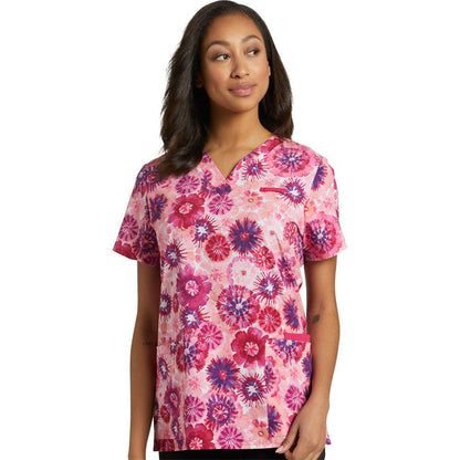 Printed Scrub Top by WhiteCross V-Neck 618 TRD SALE