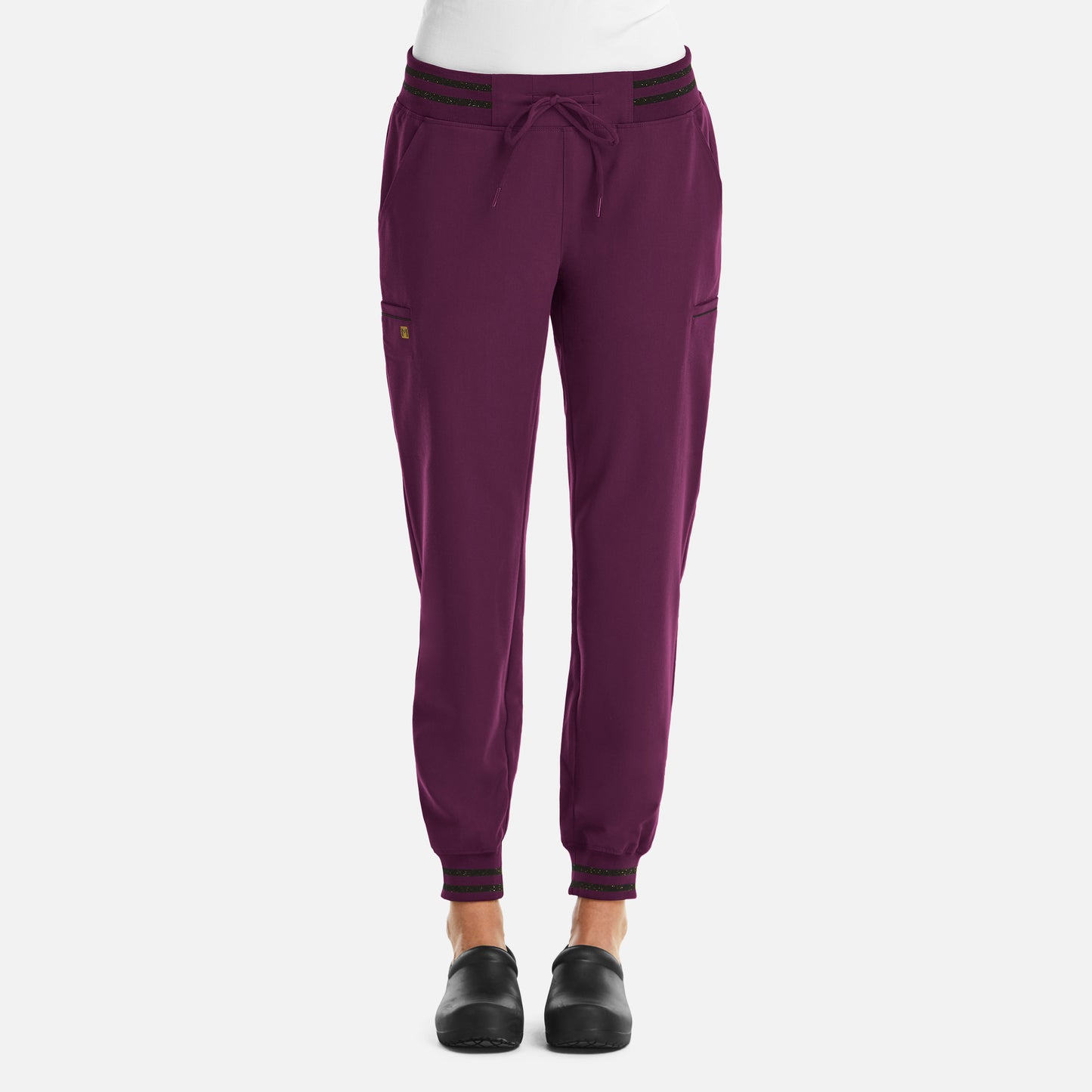 Women's Full Waist Jogger with Metallic Detail