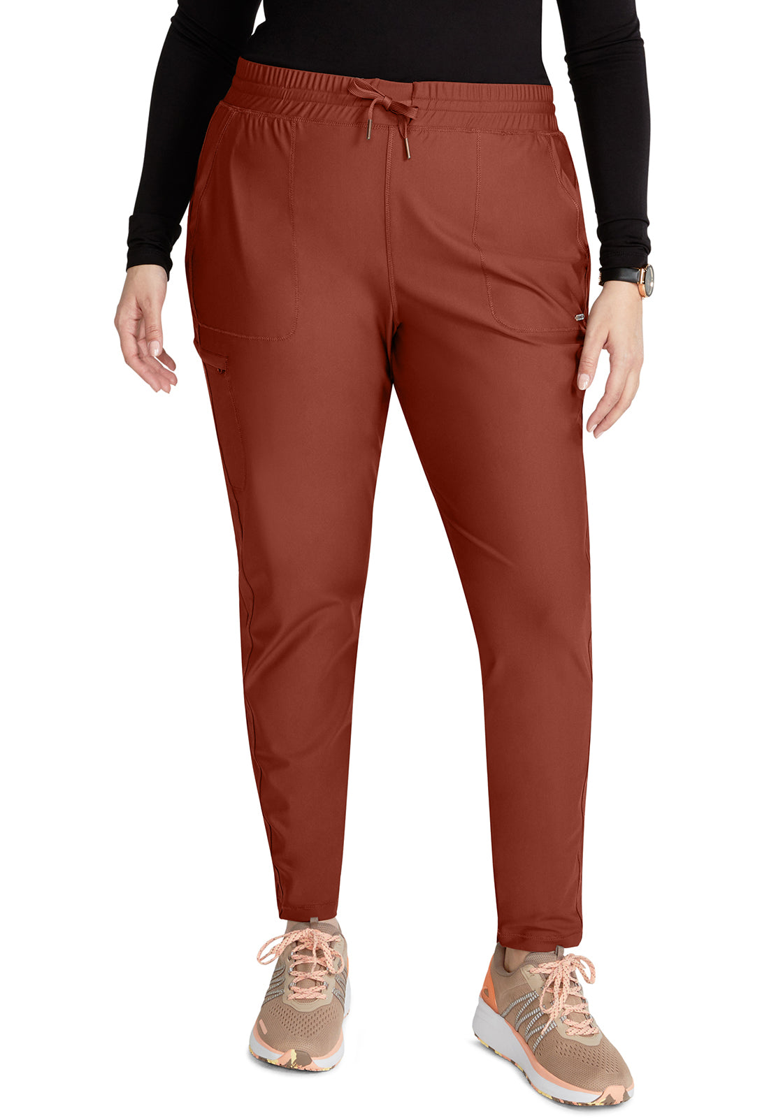 Mid Rise Tapered Leg Drawstring Pant