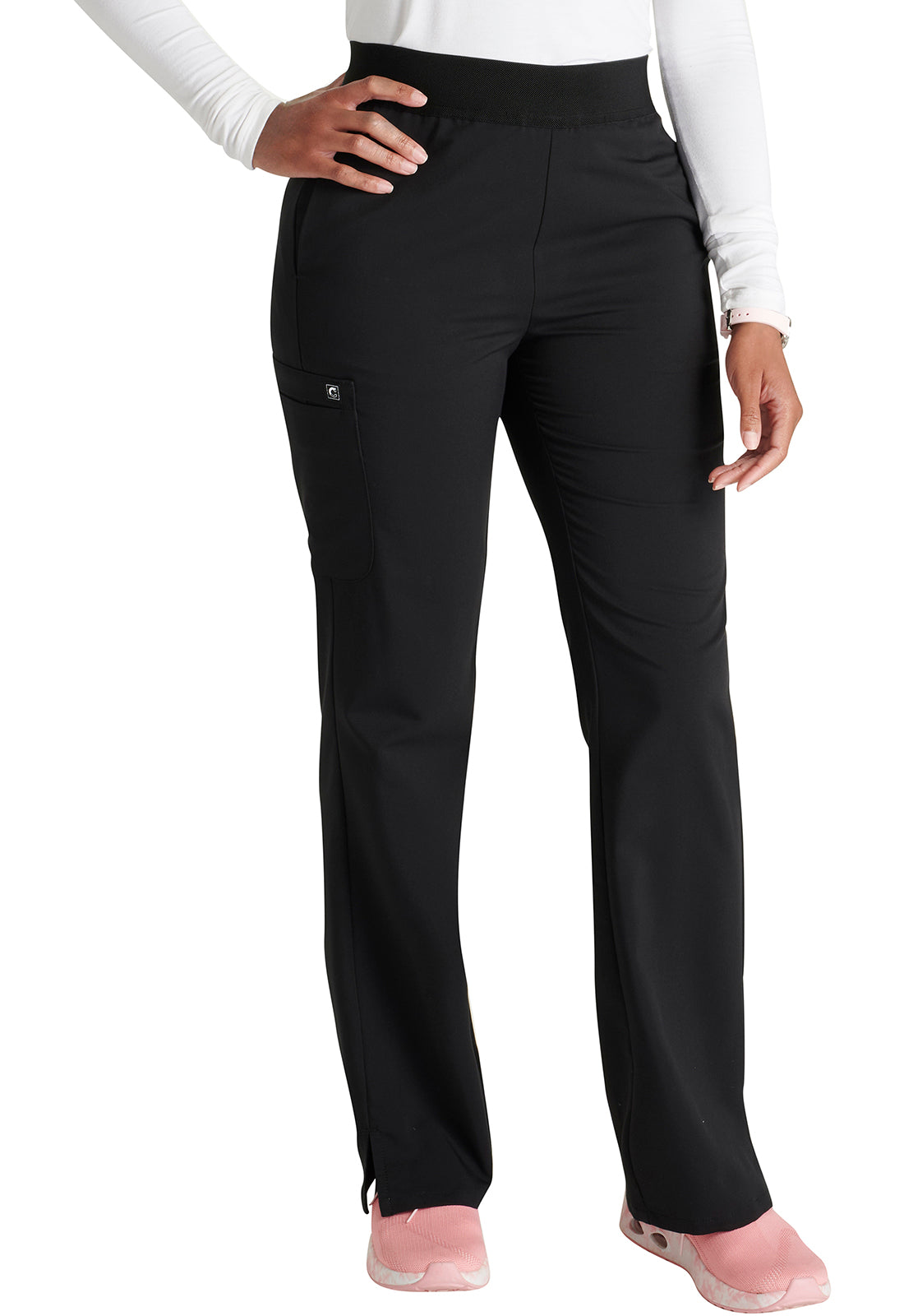 Mid Rise Pull-on Straight Leg Pant