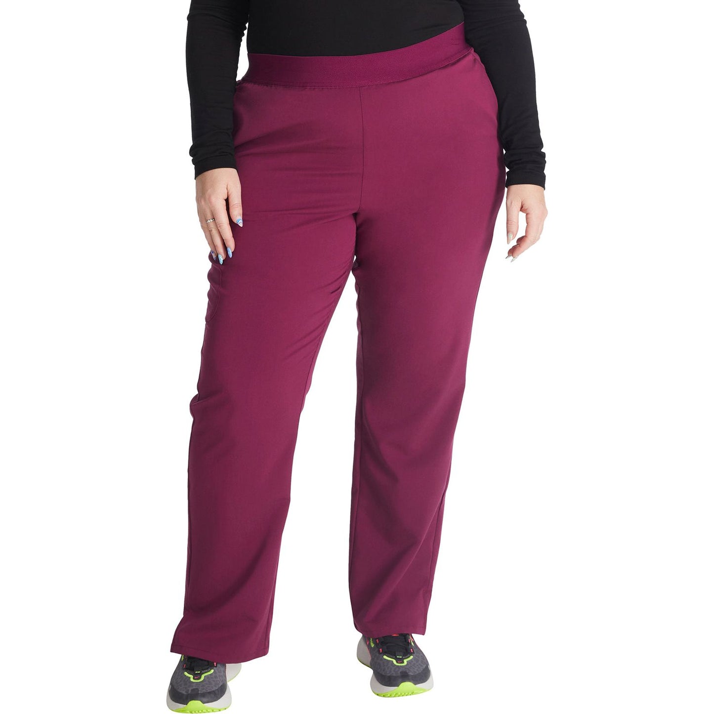 Mid Rise Pull-on Straight Leg Pant