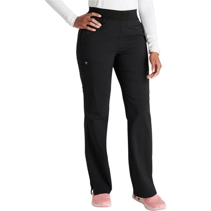 Mid Rise Pull-on Straight Leg Pant