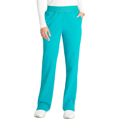 Mid Rise Pull-on Straight Leg Pant