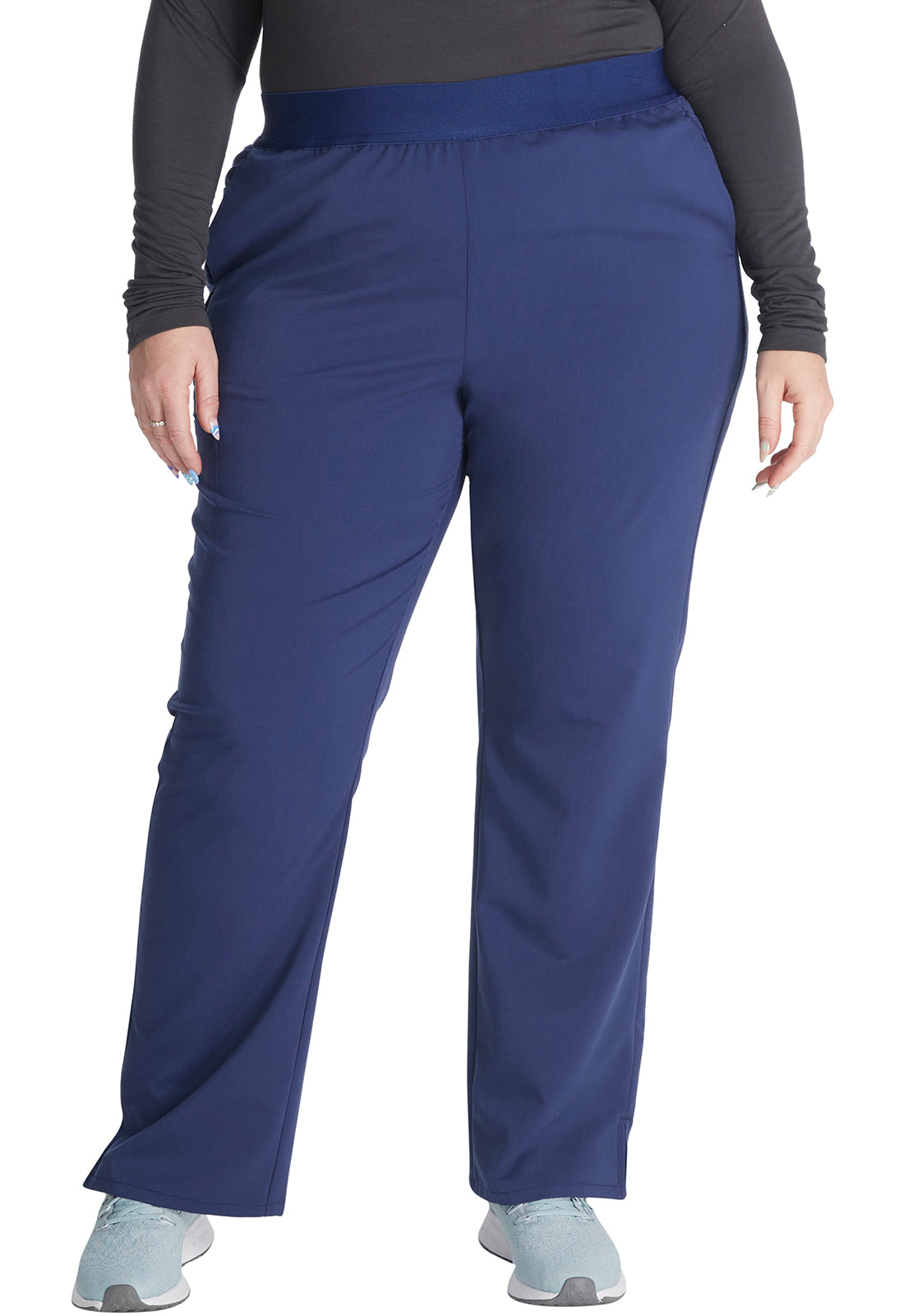 Mid Rise Pull-on Straight Leg Pant