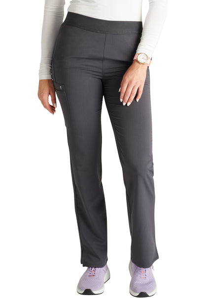 Mid Rise Pull-on Straight Leg Pant