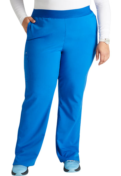 Mid Rise Pull-on Straight Leg Pant