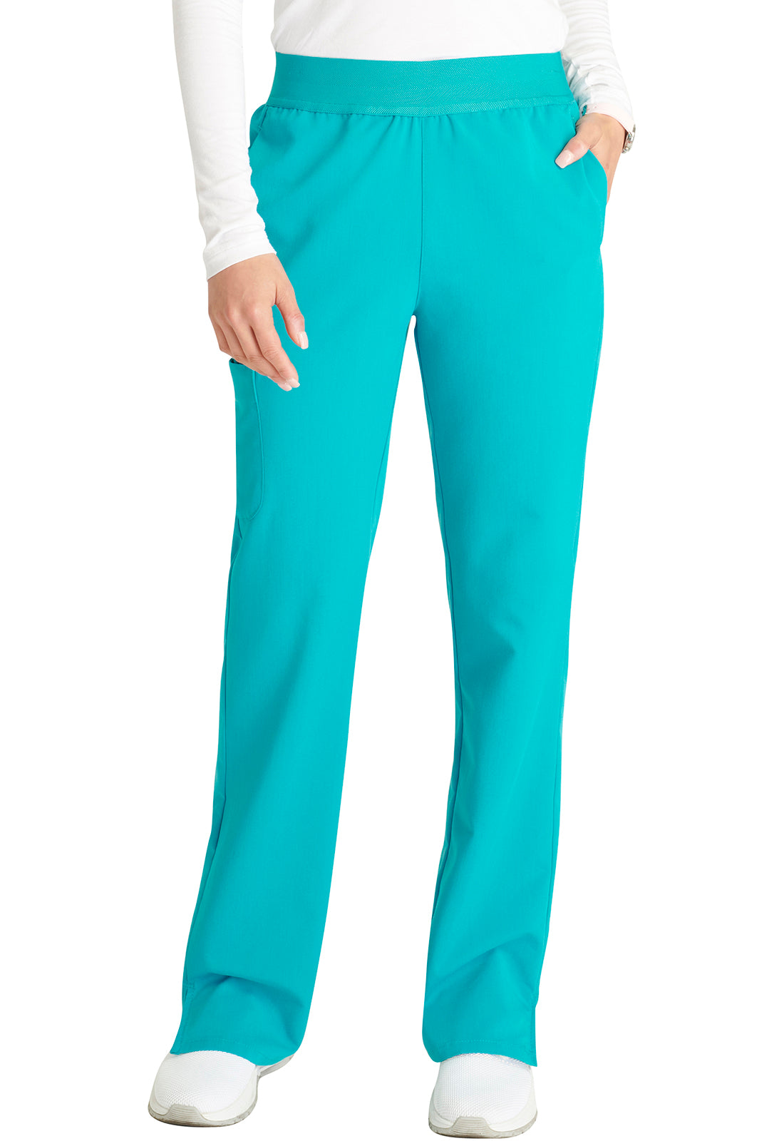 Mid Rise Pull-on Straight Leg Pant