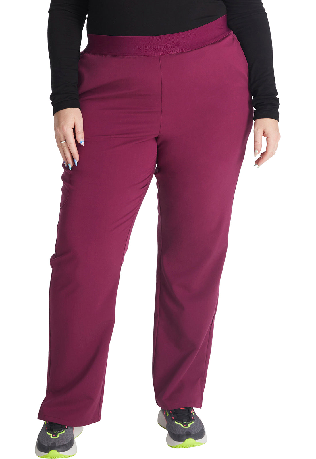 Mid Rise Pull-on Straight Leg Pant