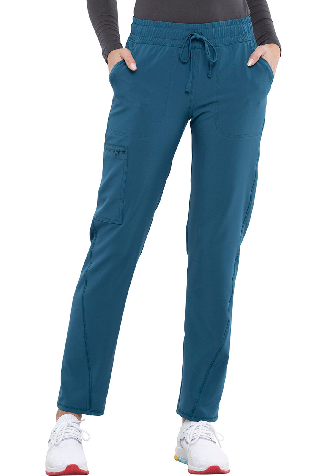 Mid Rise Drawstring Tapered Leg Pant