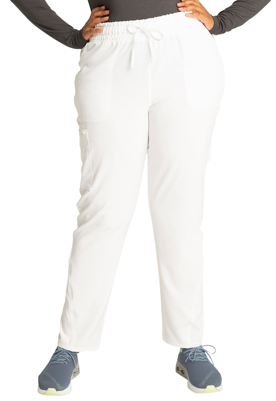 Mid Rise Drawstring Tapered Leg Pant