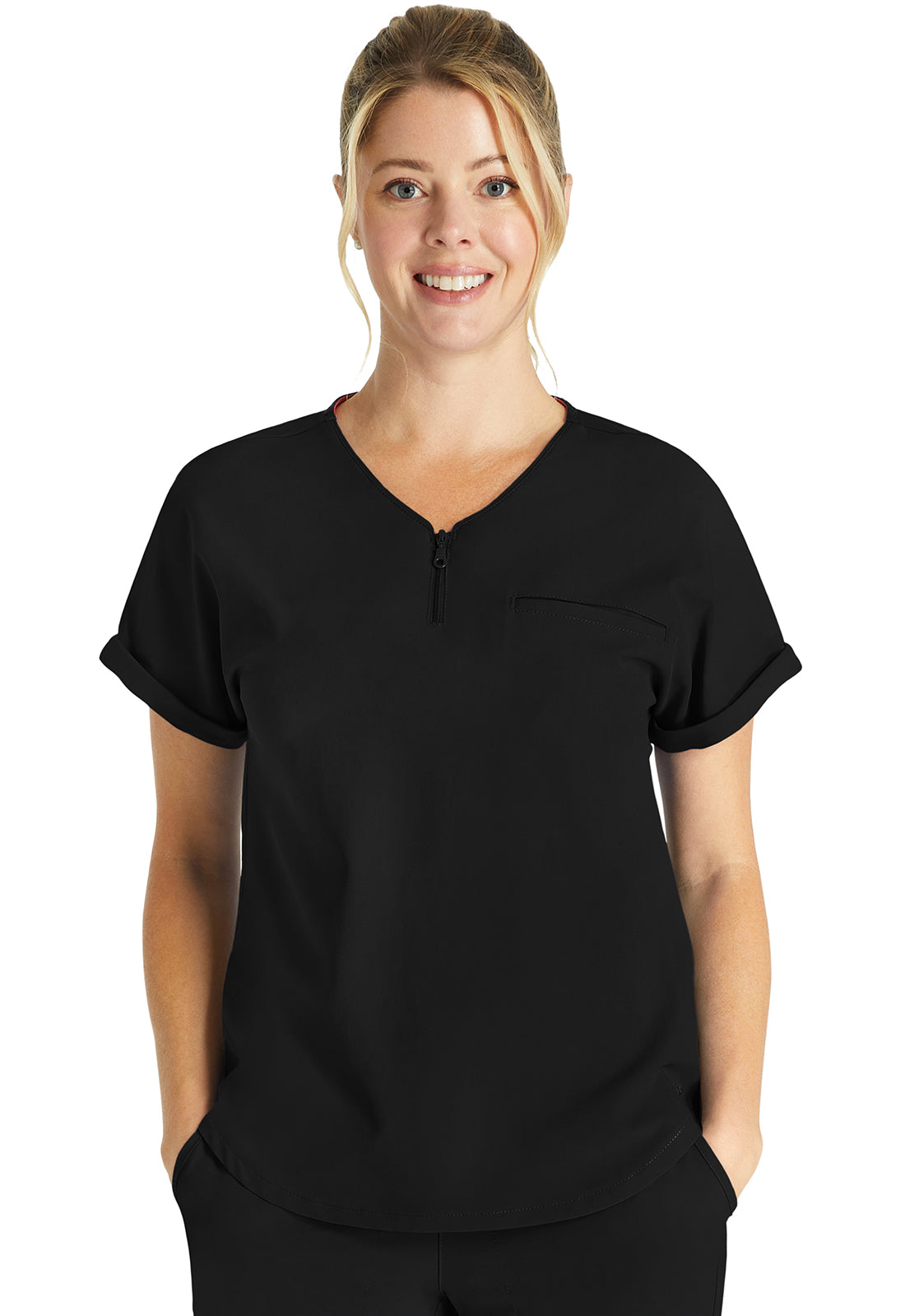 Zip V-Neck Tuckable Top