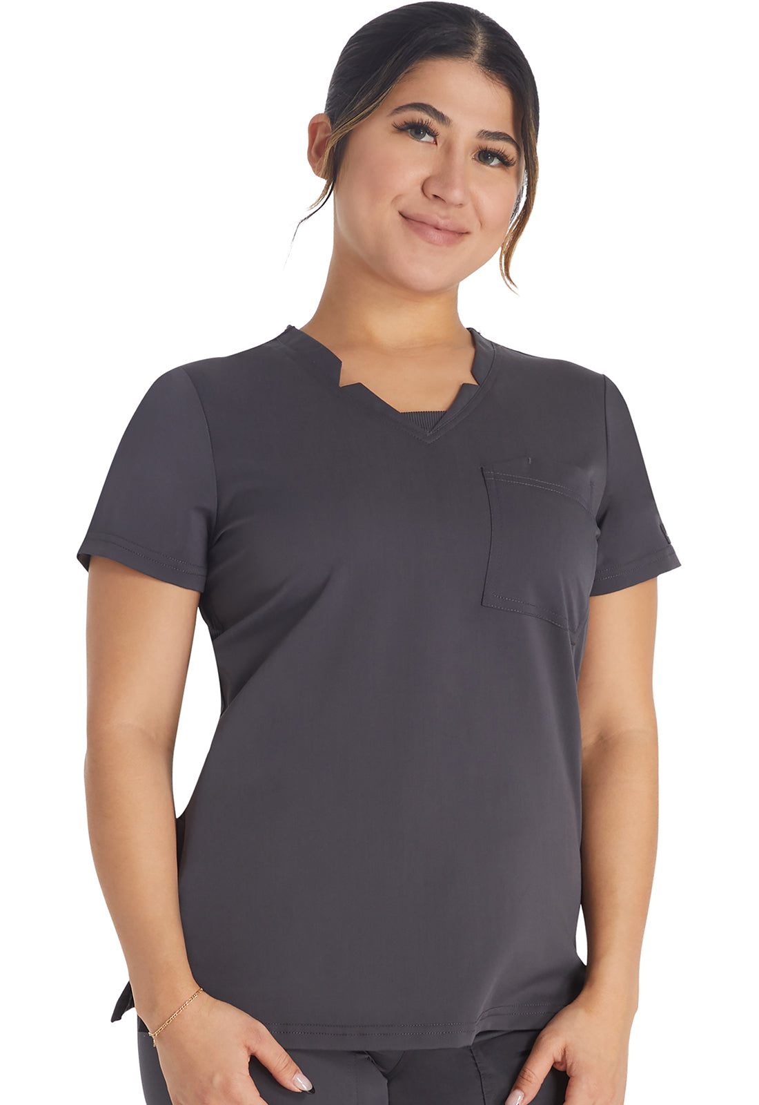 Notched V-Neck Top