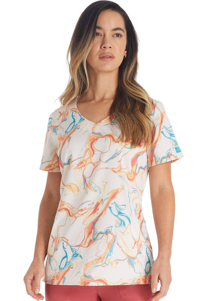 V-Neck Print Top