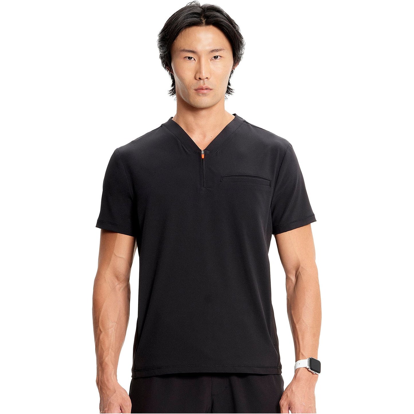 Men's Partial Zip V-Neck Top