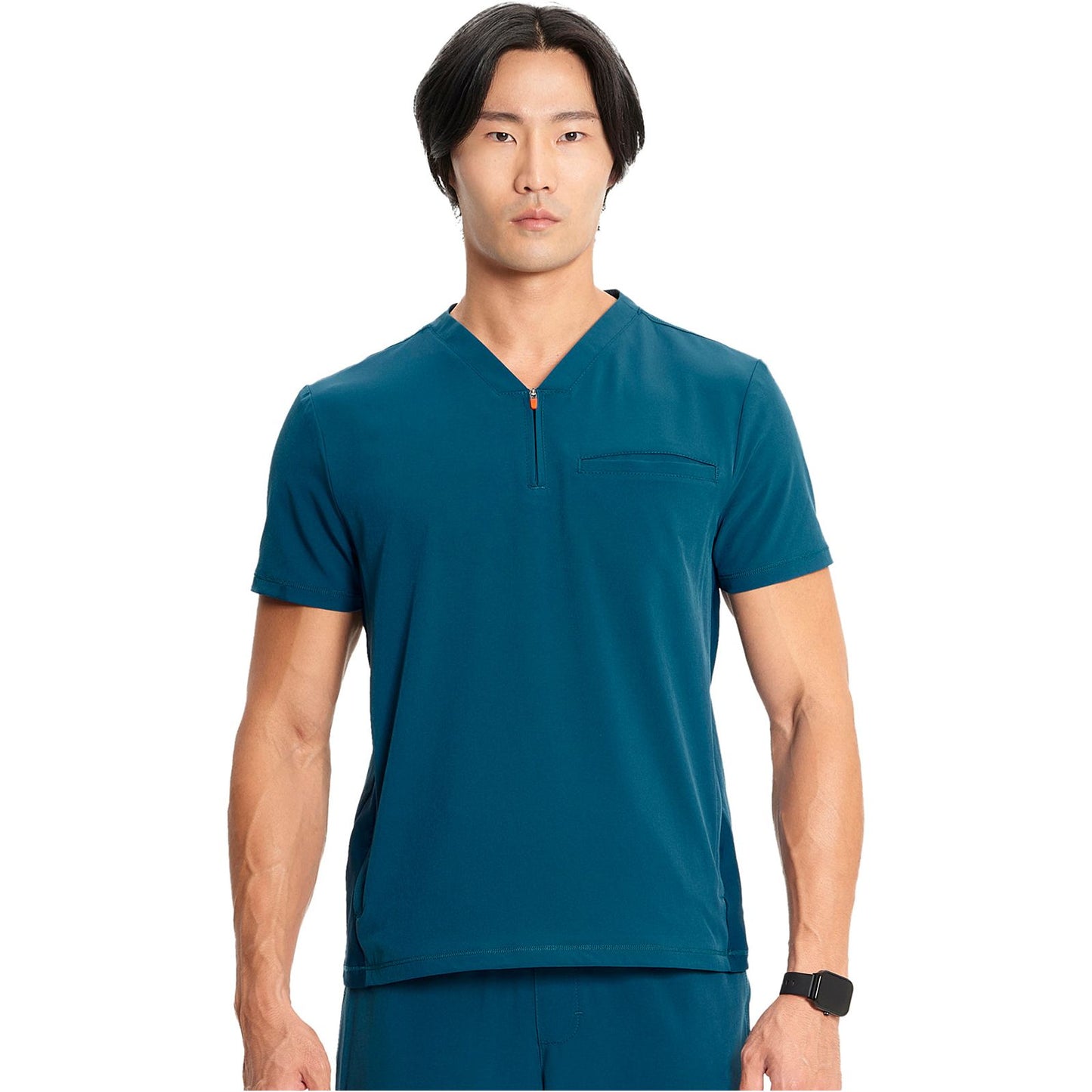 Men's Partial Zip V-Neck Top