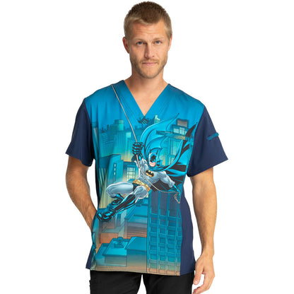 Printed Scrub Top for Men Cherokee Tooniforms Licensed V-Neck Top TF700 SALE