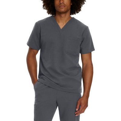 White Cross V-Tess Men's 2-Pocket V-Neck Scrub Top