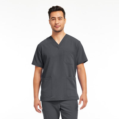 White Cross V-Tess Men's 3-Pocket V-Neck Scrub Top