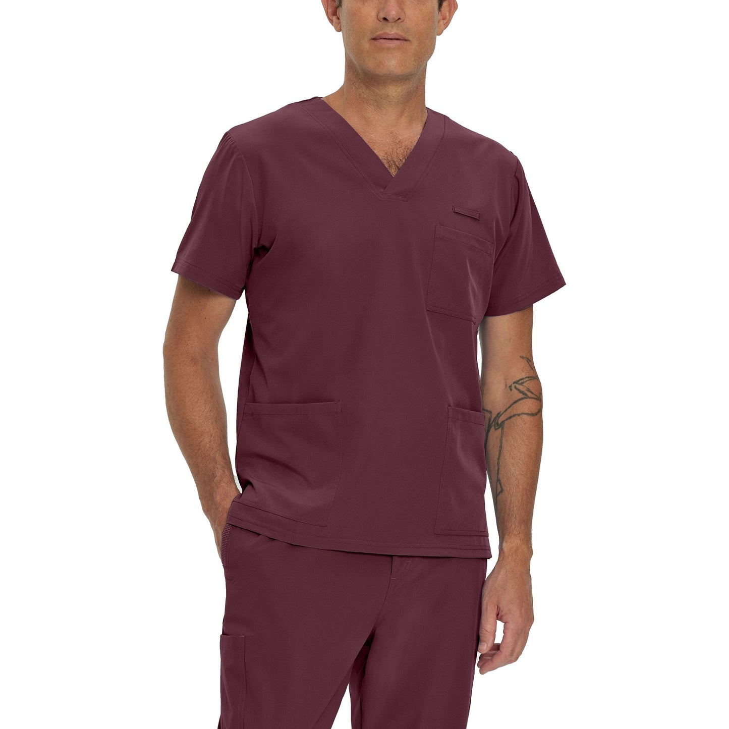 White Cross FIT Men's 3-Pocket V-Neck Scrub Top