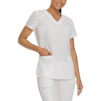 White Cross FIT Women's 2-Pocket V-Neck Scrub Top