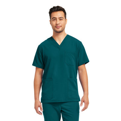 White Cross V-Tess Men's 3-Pocket V-Neck Scrub Top