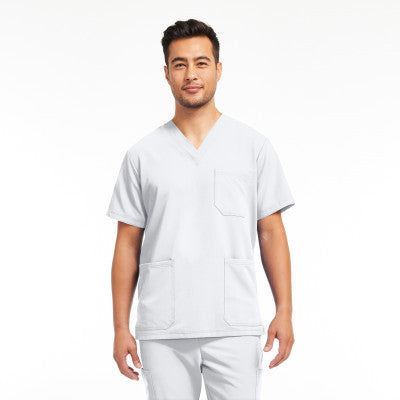 White Cross V-Tess Men's 3-Pocket V-Neck Scrub Top