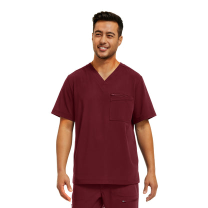 White Cross CRFT Men's 4-Pocket V-Neck Scrub Top