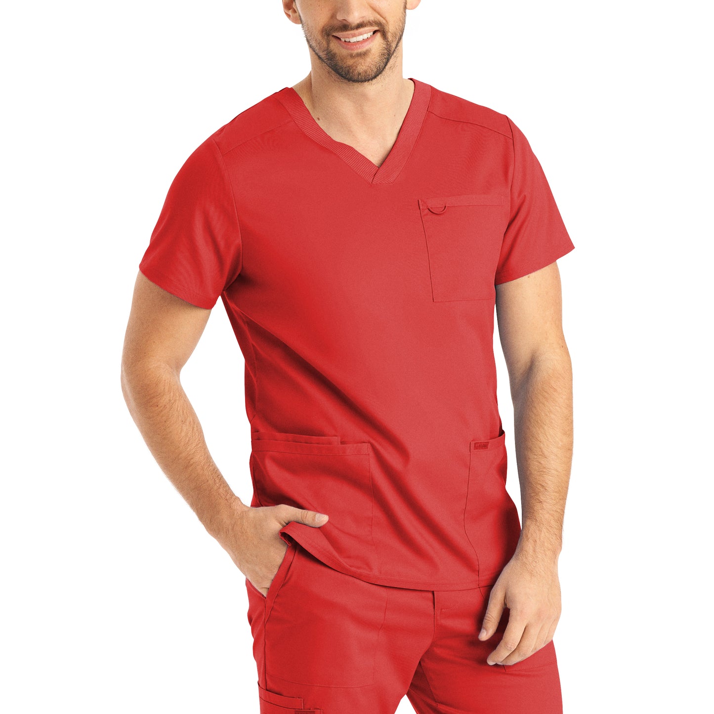 Landau ProFlex Men's 4-Pocket V-Neck Scrub Top