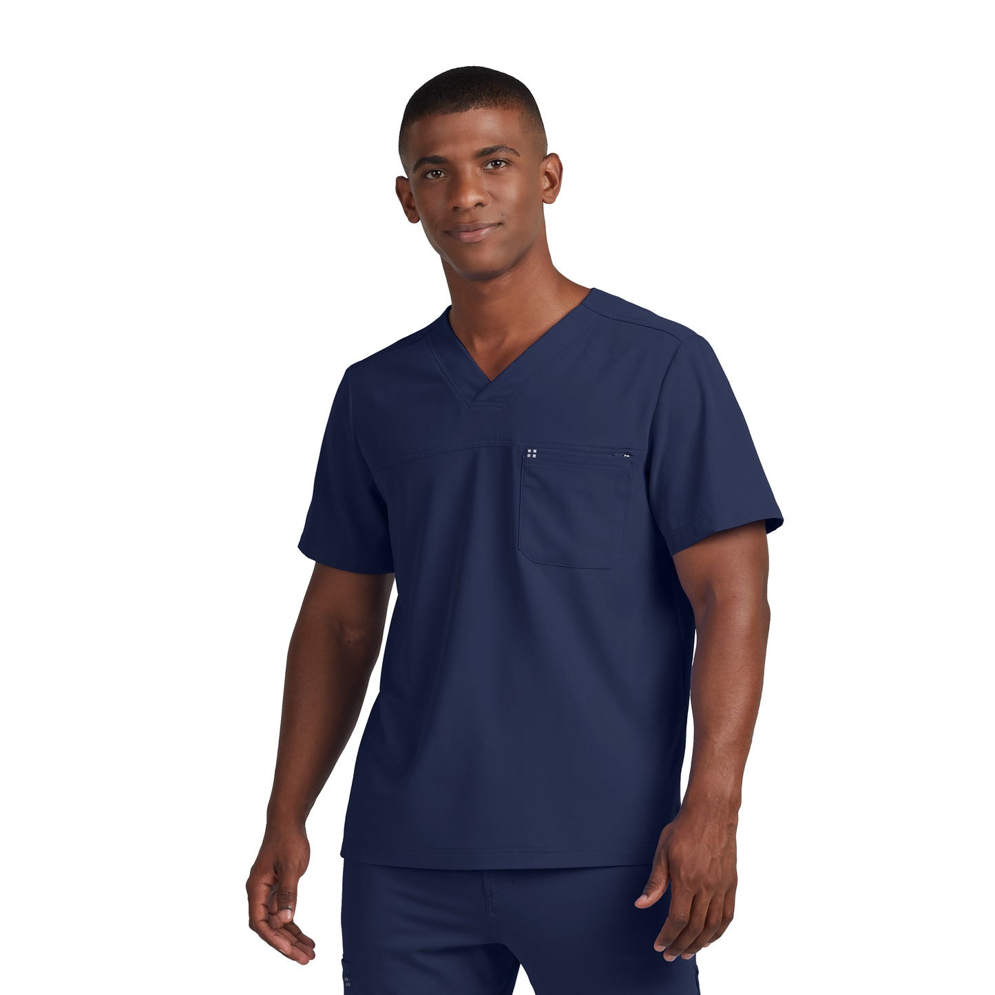 White Cross CRFT Men's 2-Pocket V-Neck Scrub Top