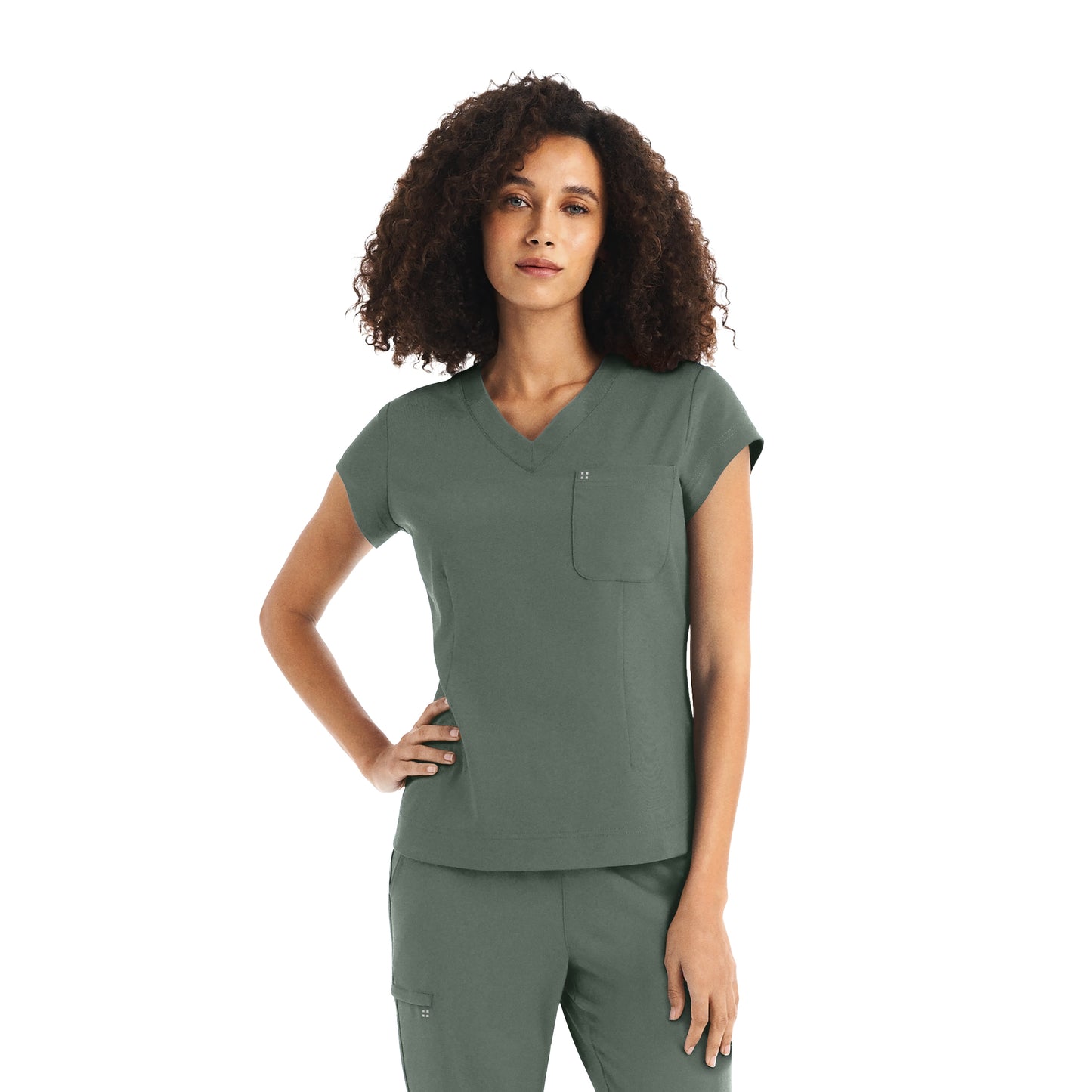 White Cross CRFT Women's 1-Pocket V-Neck Scrub Top