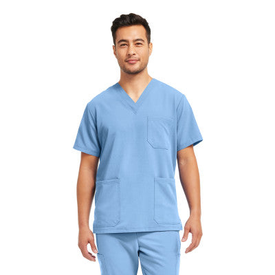 White Cross V-Tess Men's 3-Pocket V-Neck Scrub Top