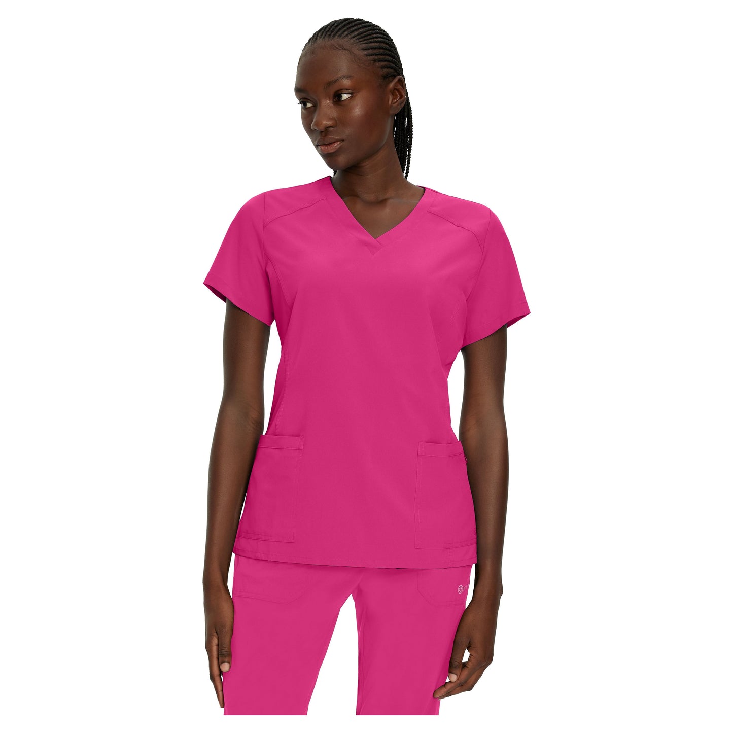 White Cross FIT Women's 2-Pocket V-Neck Scrub Top