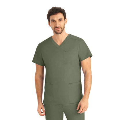 Landau ProFlex Men's 4-Pocket V-Neck Scrub Top