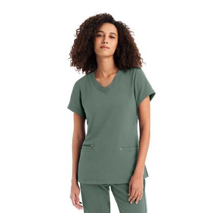 White Cross CRFT Women's 3-Pocket V-Neck Scrub Top