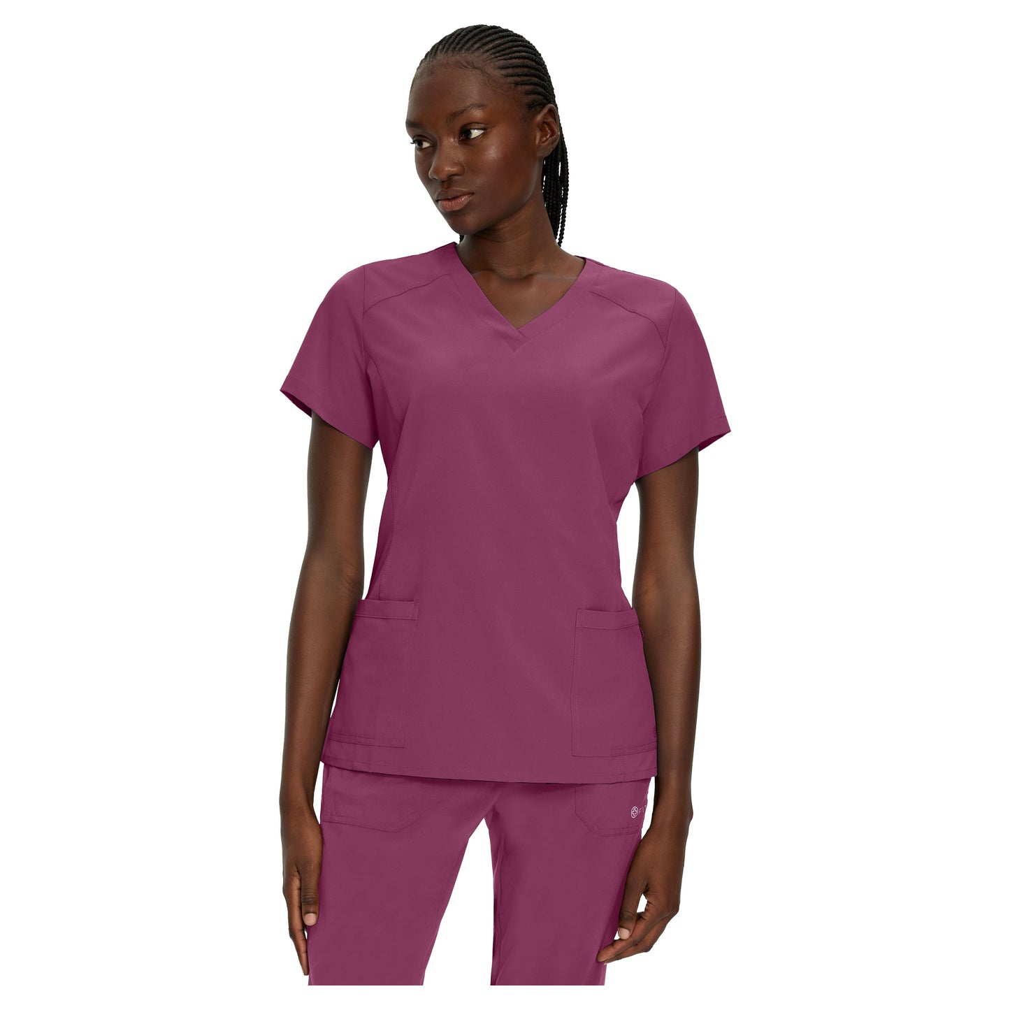 White Cross FIT Women's 2-Pocket V-Neck Scrub Top