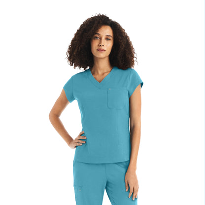 White Cross CRFT Women's 1-Pocket V-Neck Scrub Top