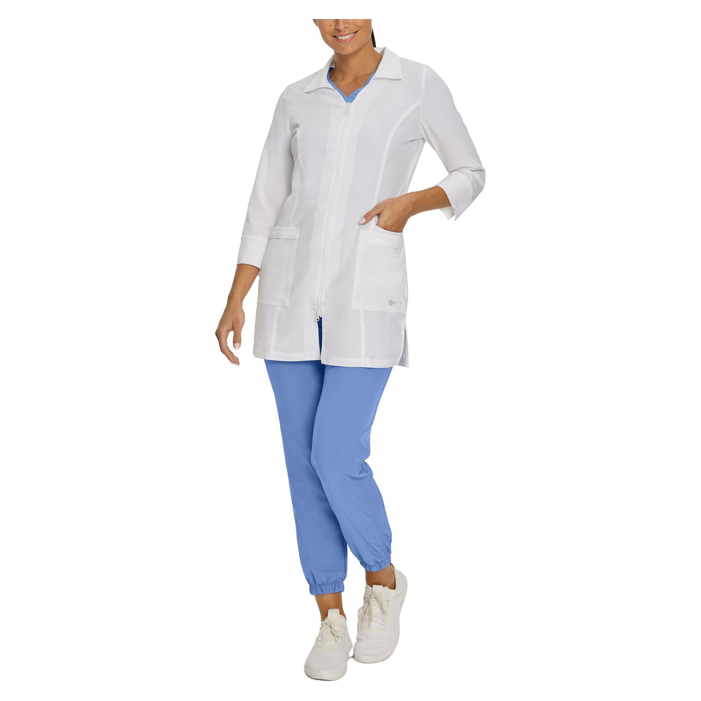 White Cross FIT Women's 3-Pocket Mid-Length White Coat