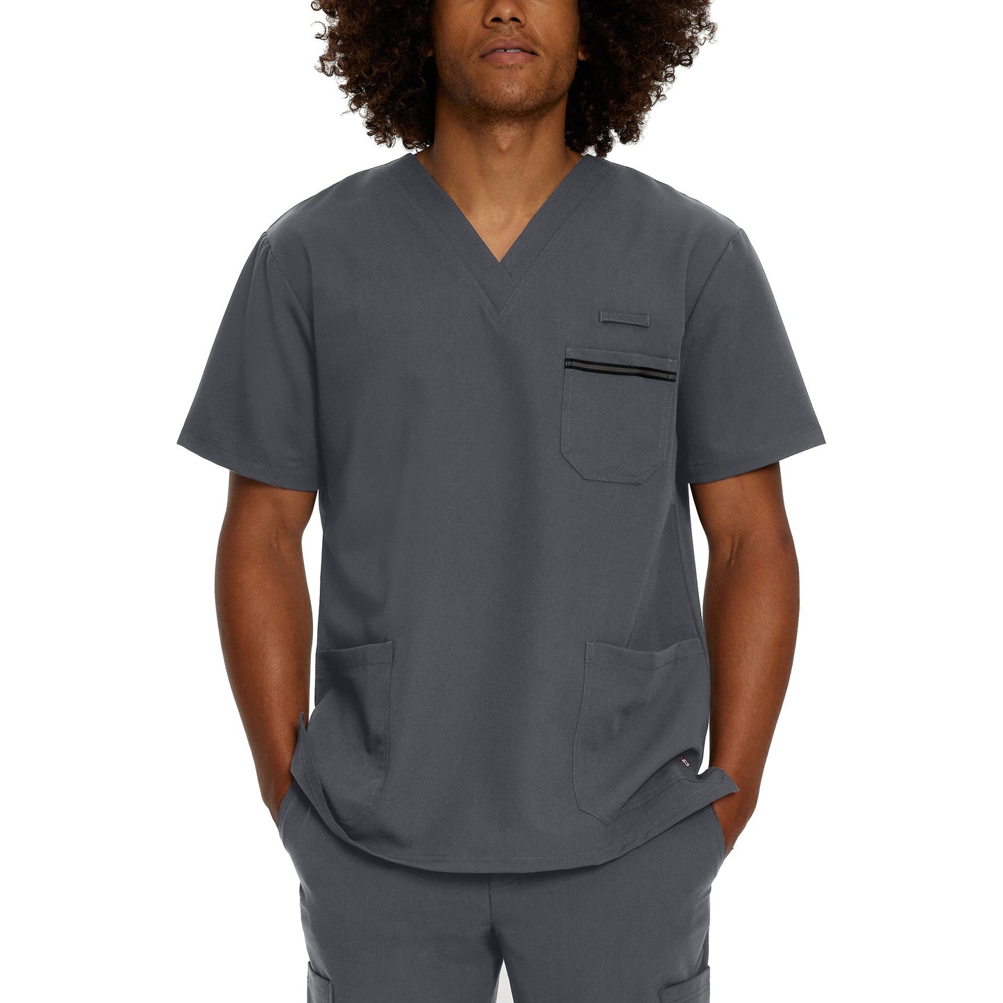 White Cross V-Tess Men's 3-Pocket V-Neck Scrub Top