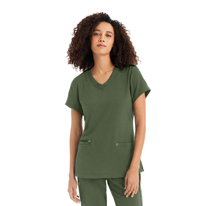 White Cross CRFT Women's 3-Pocket V-Neck Scrub Top