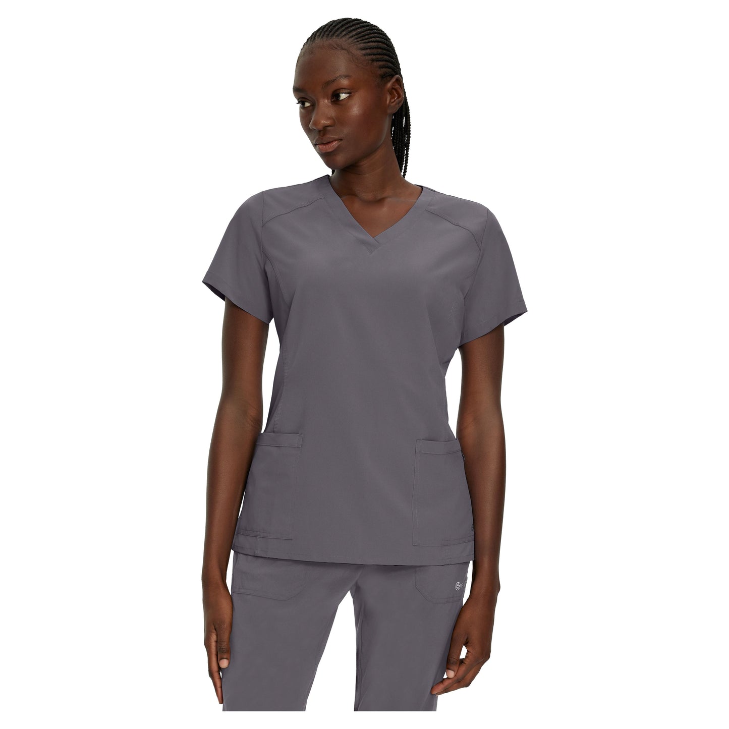 White Cross FIT Women's 2-Pocket V-Neck Scrub Top