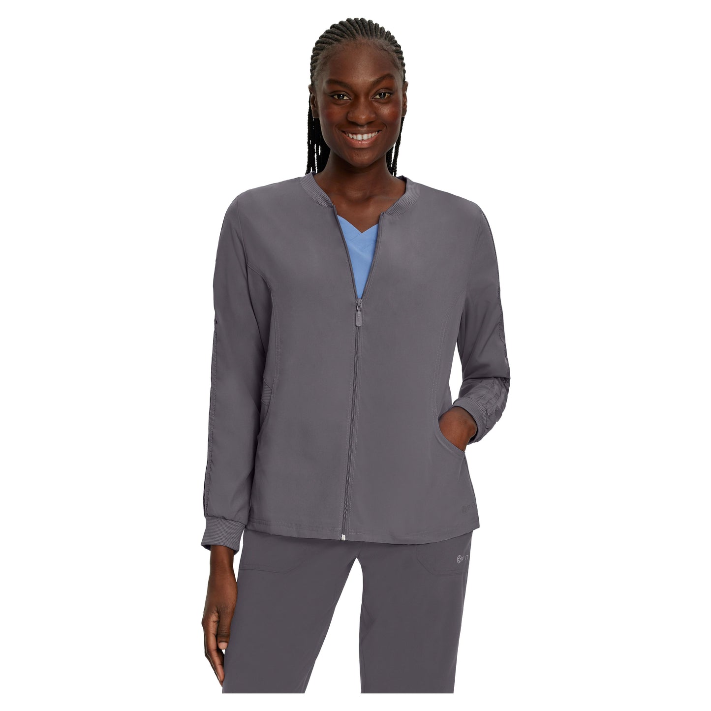 White Cross FIT Women's 2-Pocket Warm-Up Scrub Jacket