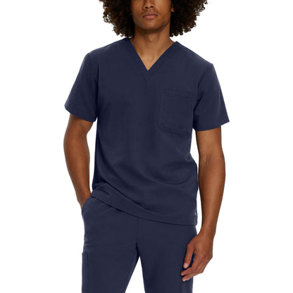 White Cross V-Tess Men's 2-Pocket V-Neck Scrub Top