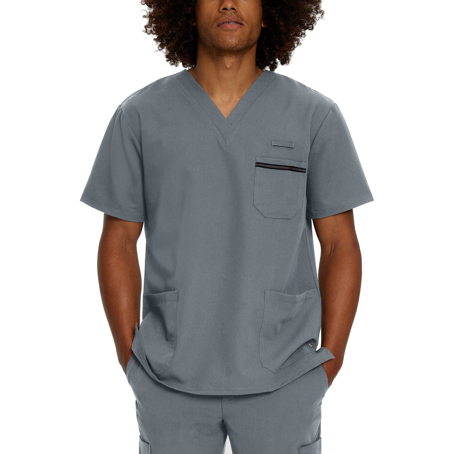 White Cross V-Tess Men's 3-Pocket V-Neck Scrub Top