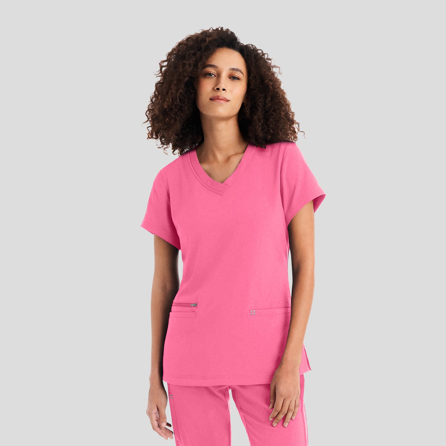 White Cross CRFT Women's 3-Pocket V-Neck Scrub Top