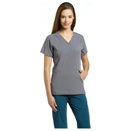 Solid Scrub Top by MARVELLA Stretch Side V-Neck 798 SALE