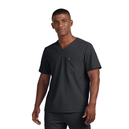 White Cross CRFT Men's 2-Pocket V-Neck Scrub Top