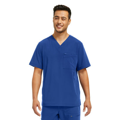 White Cross CRFT Men's 4-Pocket V-Neck Scrub Top