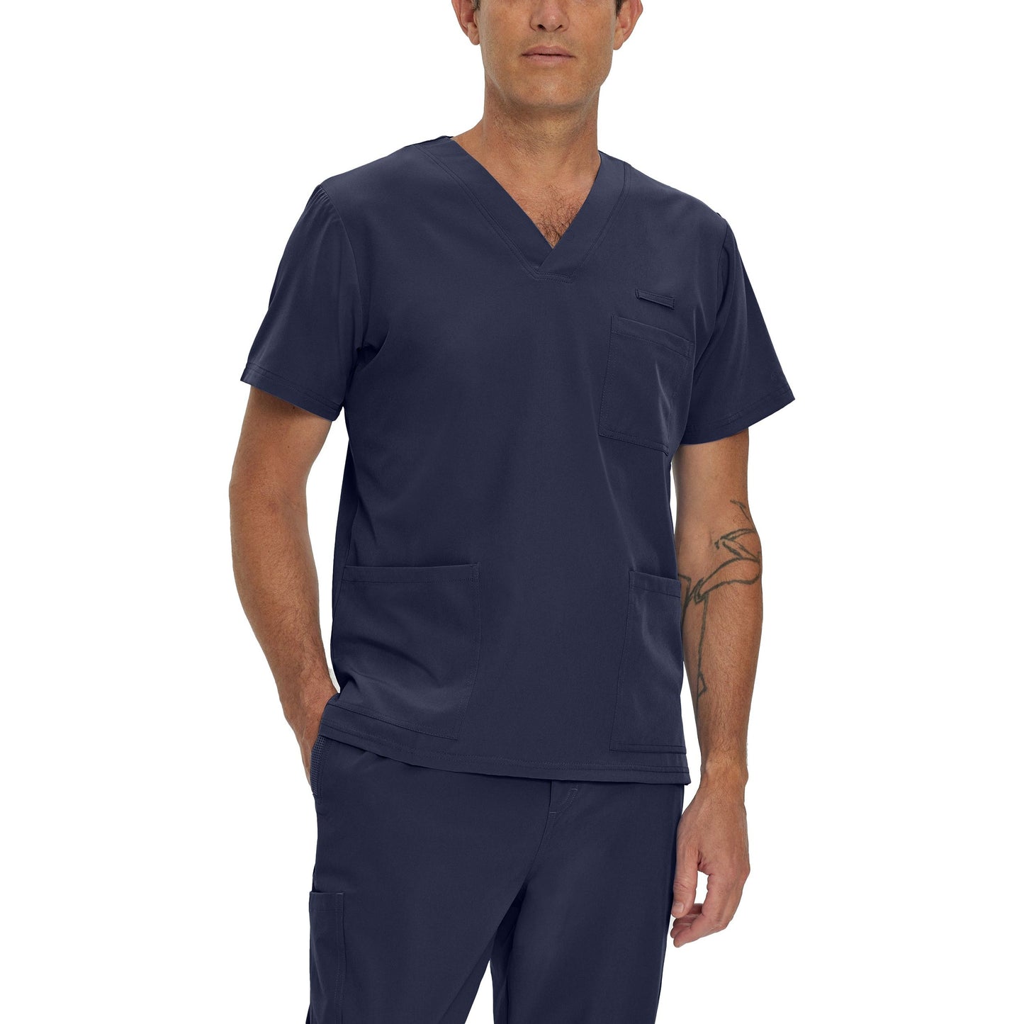 White Cross FIT Men's 3-Pocket V-Neck Scrub Top